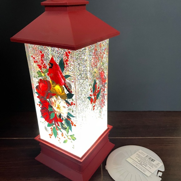 Vintage Ganz cardinal floral light post snow globe. Battery operated. - Picture 5 of 7